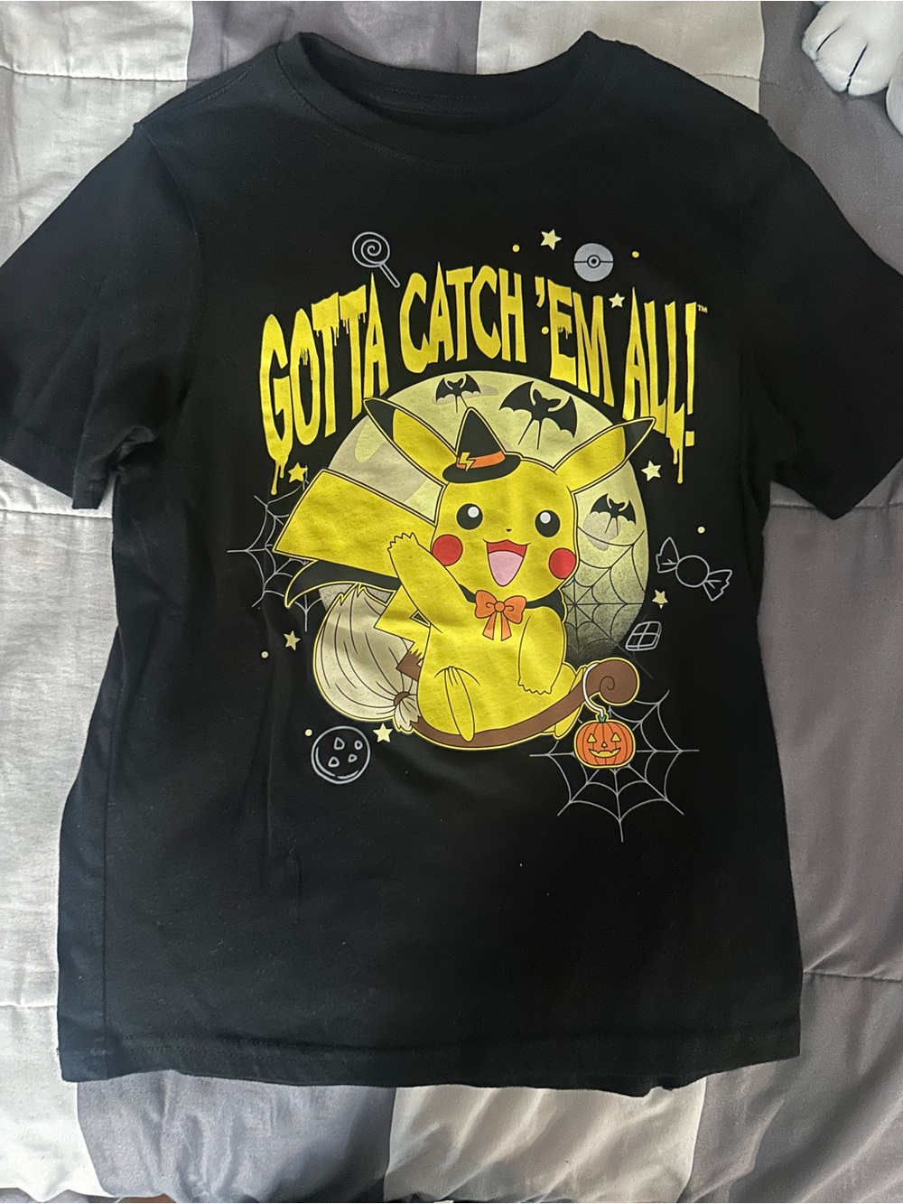 Nintendo Black & Yellow Pikachu Halloween Short Sleeve Tee